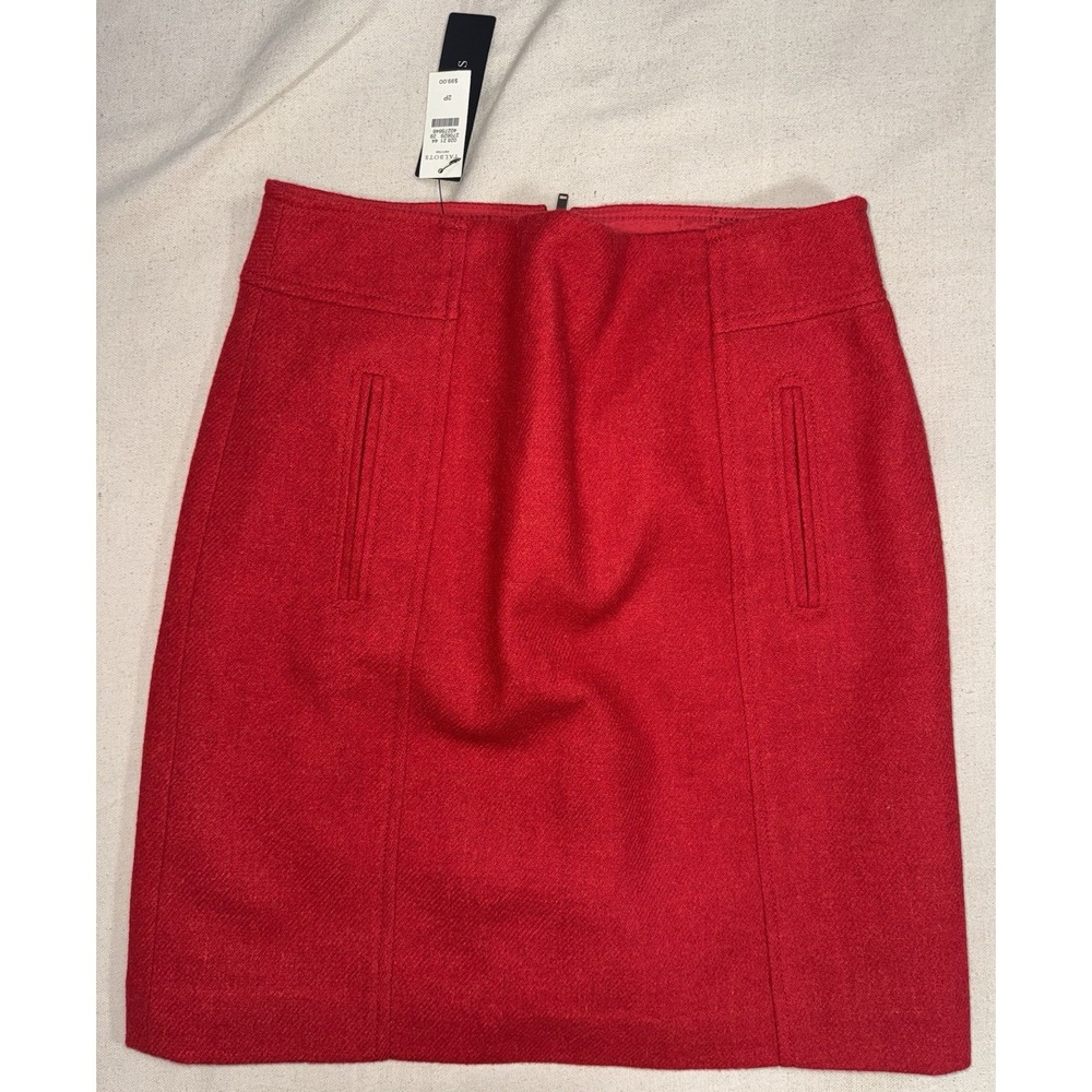 NWT Talbots Red Wool Blend Skirt Women's Size 2p 2 Lined Career Holiday Rtl $99